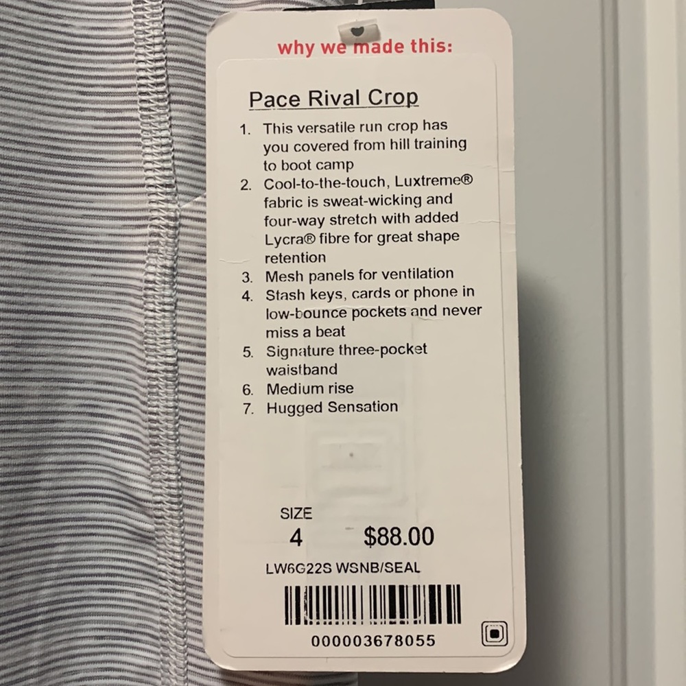 Lululemon Pace Rival Crop - Picture 6 of 12